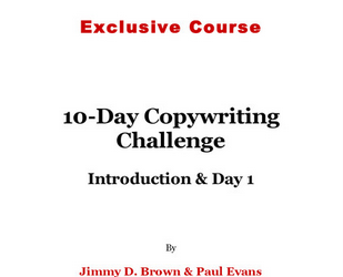 Jimmy D. Brown – 10 Day Copywriting Challenge